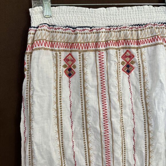 Johnny Was Los Angeles Frederique Maxi Skirt Sz. MEDIUM White Embroidered - Picture 3 of 6